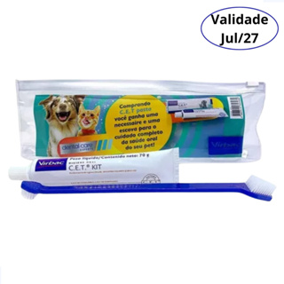Kit Saúde Oral Virbac Cet Pasta + Necessaire + Escova para Cães e Gatos em Oferta na Shopee