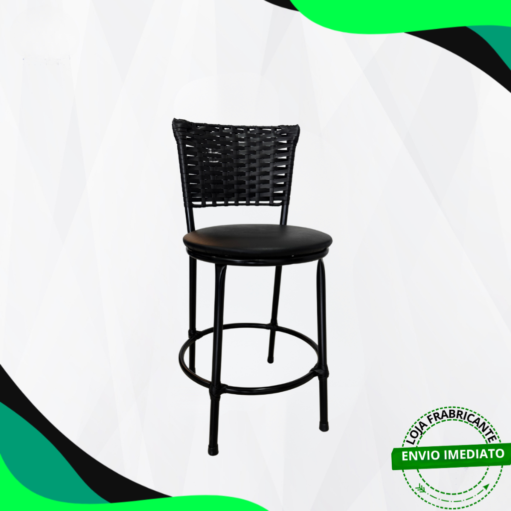 Banqueta Baixa Junco Elegante Reforçada Balcão Mesa Lanchonete Bar Áreas De Lazer