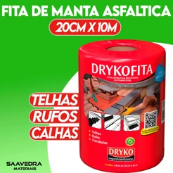 Manta Asfaltica em Fita de Aluminio 20cmx10m Drykofita