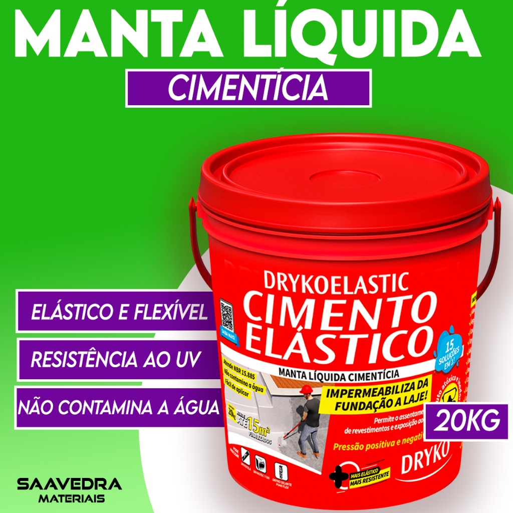 Manta Liquida Cimenticia Impermeabilizante Ideal para Lajes 20Kg