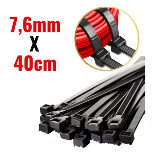 ABRAÇADEIRA DE NYLON CINTA ENFORCA GATO 7,6 X 400 MM - 50 PCS