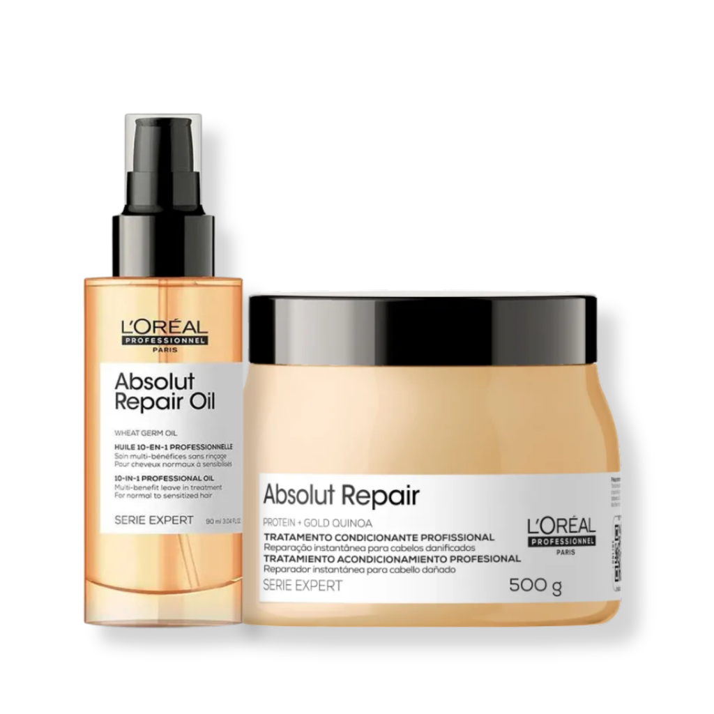 Kit L'Oréal - Máscara 500g e Oil 90ml Absolut Repair em Oferta na Shopee