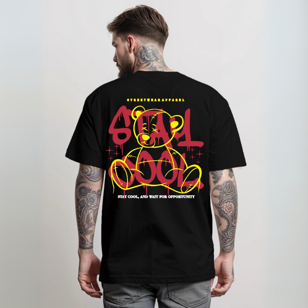 Camiseta camisa T-shirt Bear Streetwear Oversized Estampada Personalizada Estilo de Rua