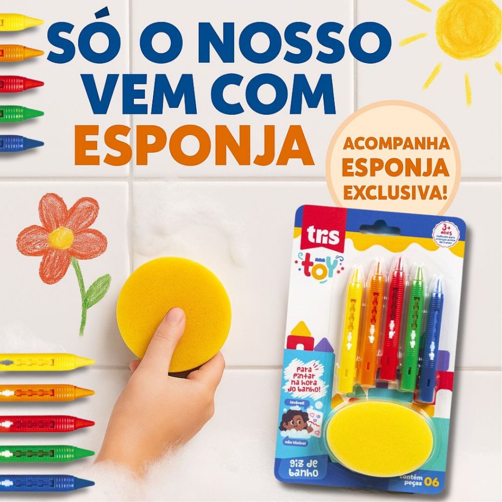 Giz Lapis Risque E Apague Giz Caneta Banho Lavável Brinquedo De Banho-Só O Nosso Vem Com Esponja