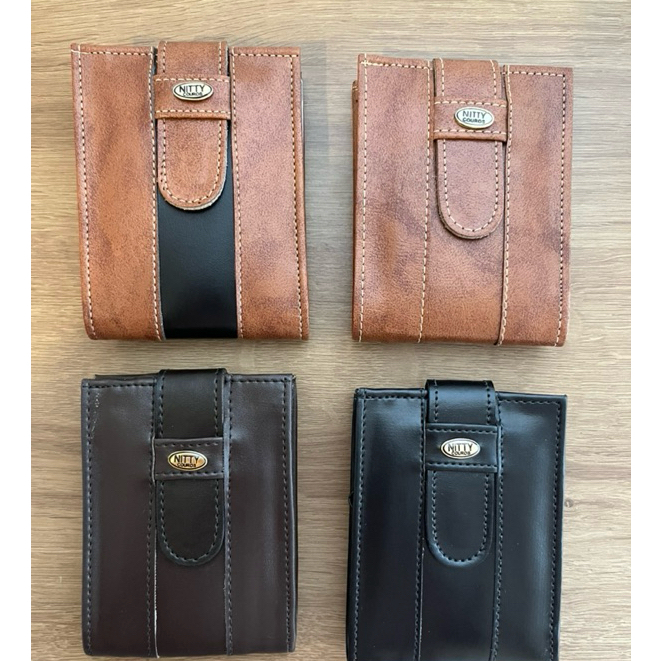 Carteira De Couro Nitty Com Botão Porta Documento Cartão Cnh em Oferta na Shopee