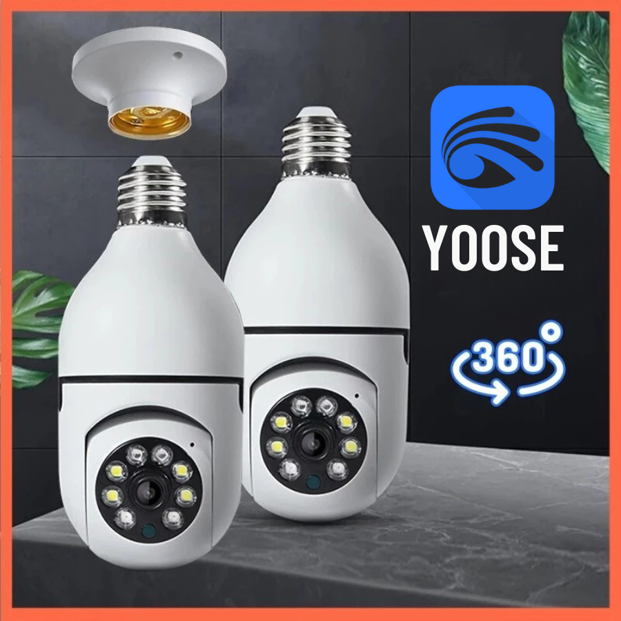 Câmera de segurança wi-fi ip sem fio 360 encaixe lampada aplicativo yoose ptz full HD visão noturna - bivolt em Oferta na Shopee