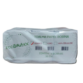 Papel Toalha bobina auto corte de 20cm x 200cm 6 rolos em Oferta na Shopee