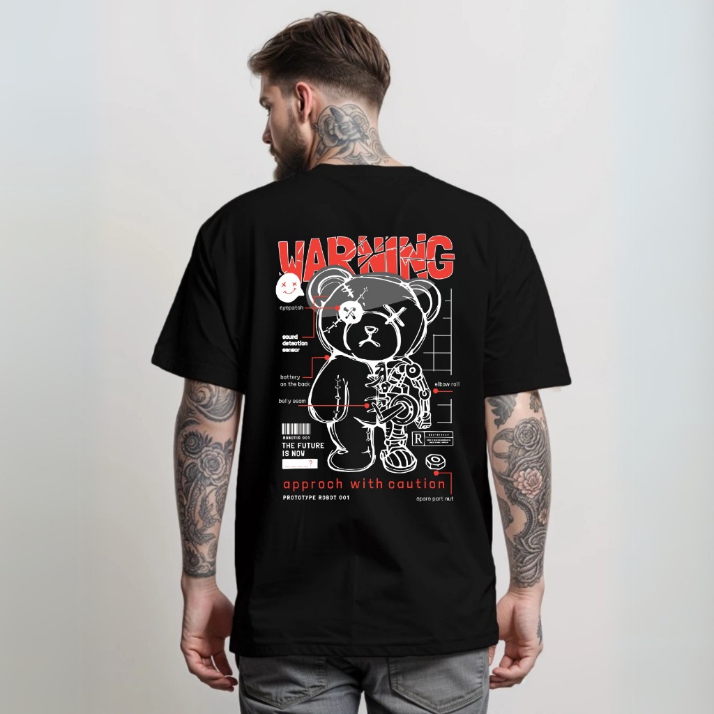 Camiseta Camisa T-shirt Bear Streetwear Oversized Estampada Personalizada DTF Estilo Rua