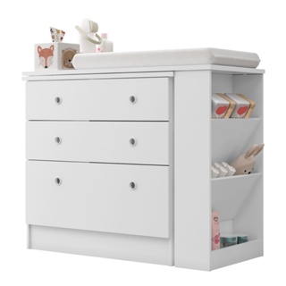 Cômoda Giratória 3 Gavetas Branco Quarto Infantil bebe Organizadora Gaveteiro com trocador Multiuso em Oferta na Shopee
