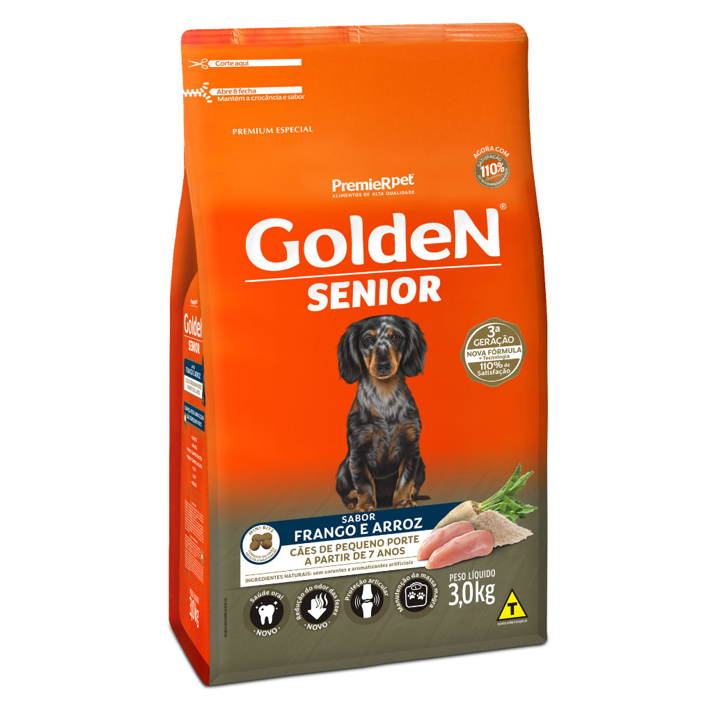 Ração Golden Fórmula Cães Adultos Sênior Frango e Arroz 3kg em Oferta na Shopee