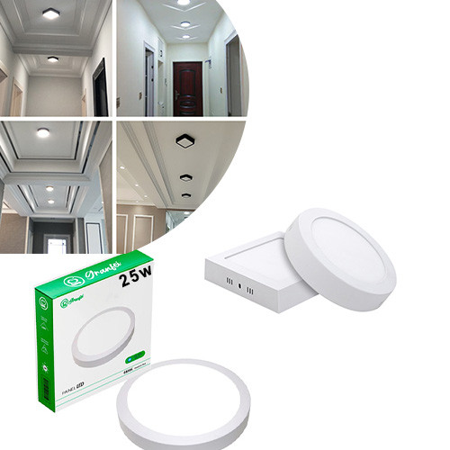 KIT5 Painel Led 12w 18w 25w Branco Frio Quente Neutro Quadrado Redondo Sobrepor Embutir Plafon ULTRA