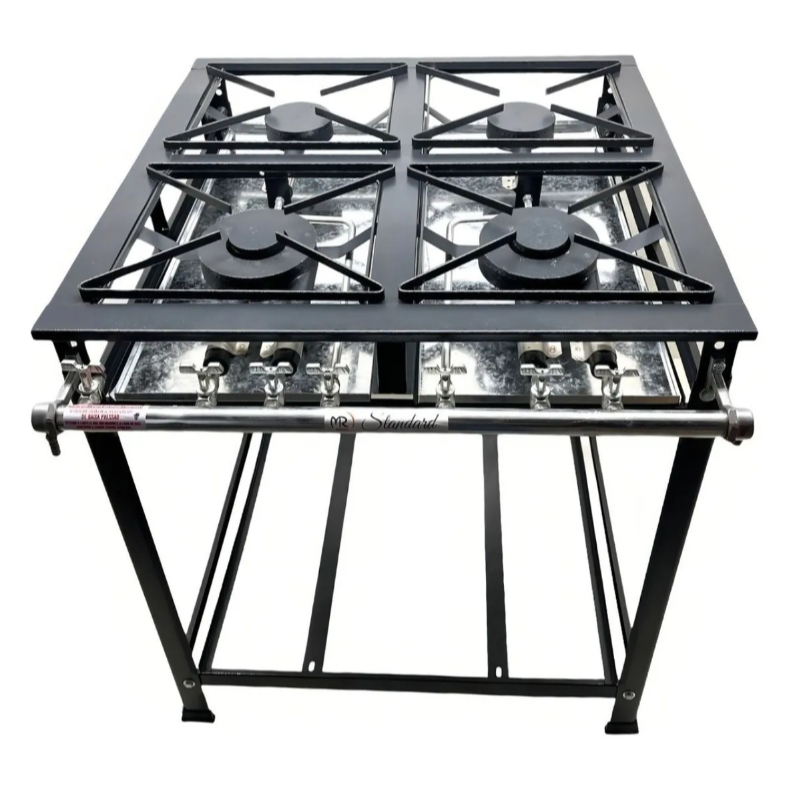 Fogão 4 Bocas Industrial Baixa Pressão Perfil 5 Com Grade 30 Cm Baixo Consumo De Gás Da Mr Fogões