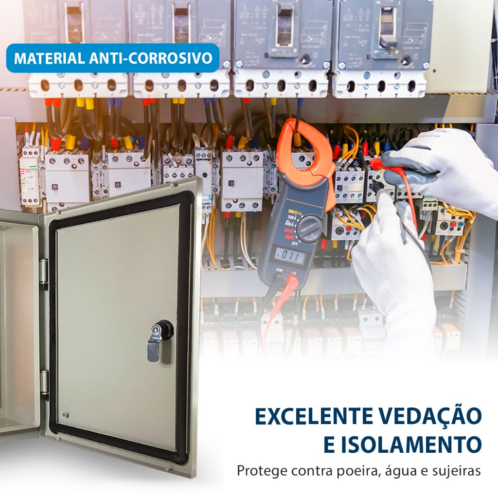 Caixa Quadro Comando 20x20cm / 30x20cm / 35x20cm Montagem Painel Laranja Elétrico Sobrepor Cor Bege