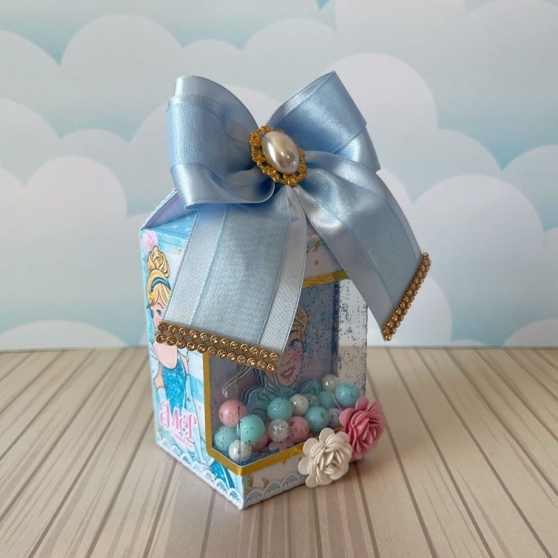 ✨ Caixa Milk Vitrine Luxo - Cinderela - Princesas - Papelaria Personalizada - Lembrancinha de Festa