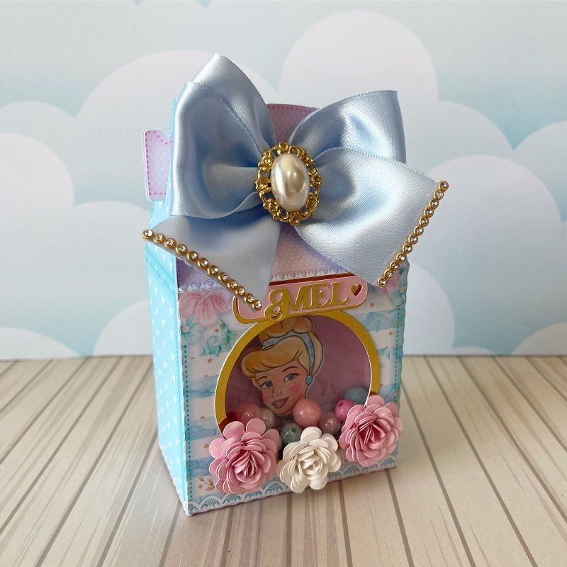✨ Mini Maleta Vitrine Luxo - Cinderela - Princesas - Papelaria Personalizada - Lembrancinha de Festa