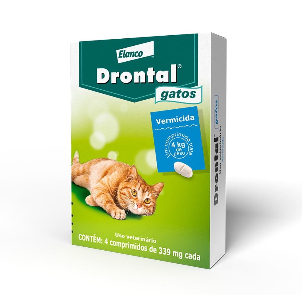 Vermífugo Drontal Gatos 4 Comprimidos para Gatos de até 4kg Elanco - Pets