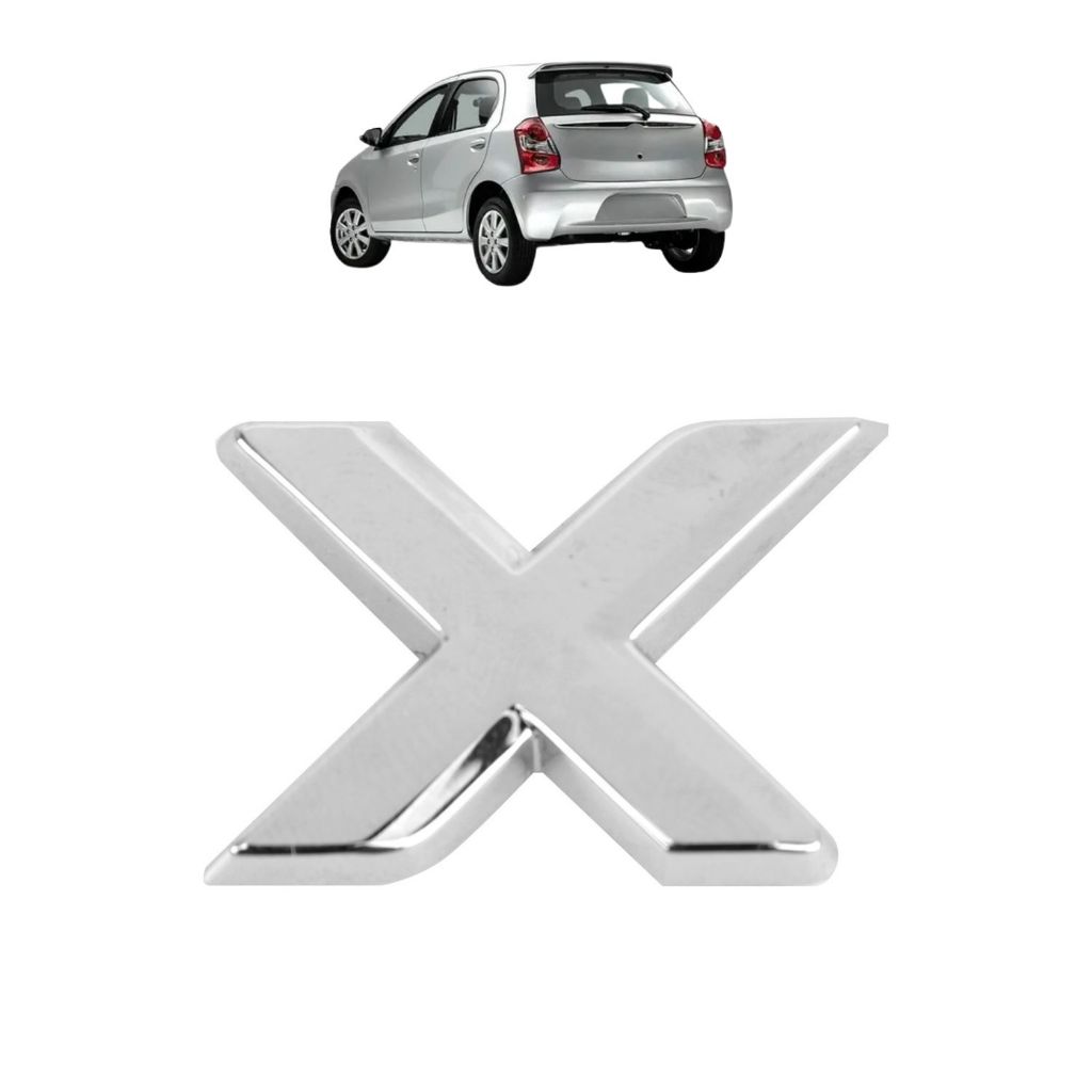 Emblema Letreiro X Cromado Etios 2013 a 2017