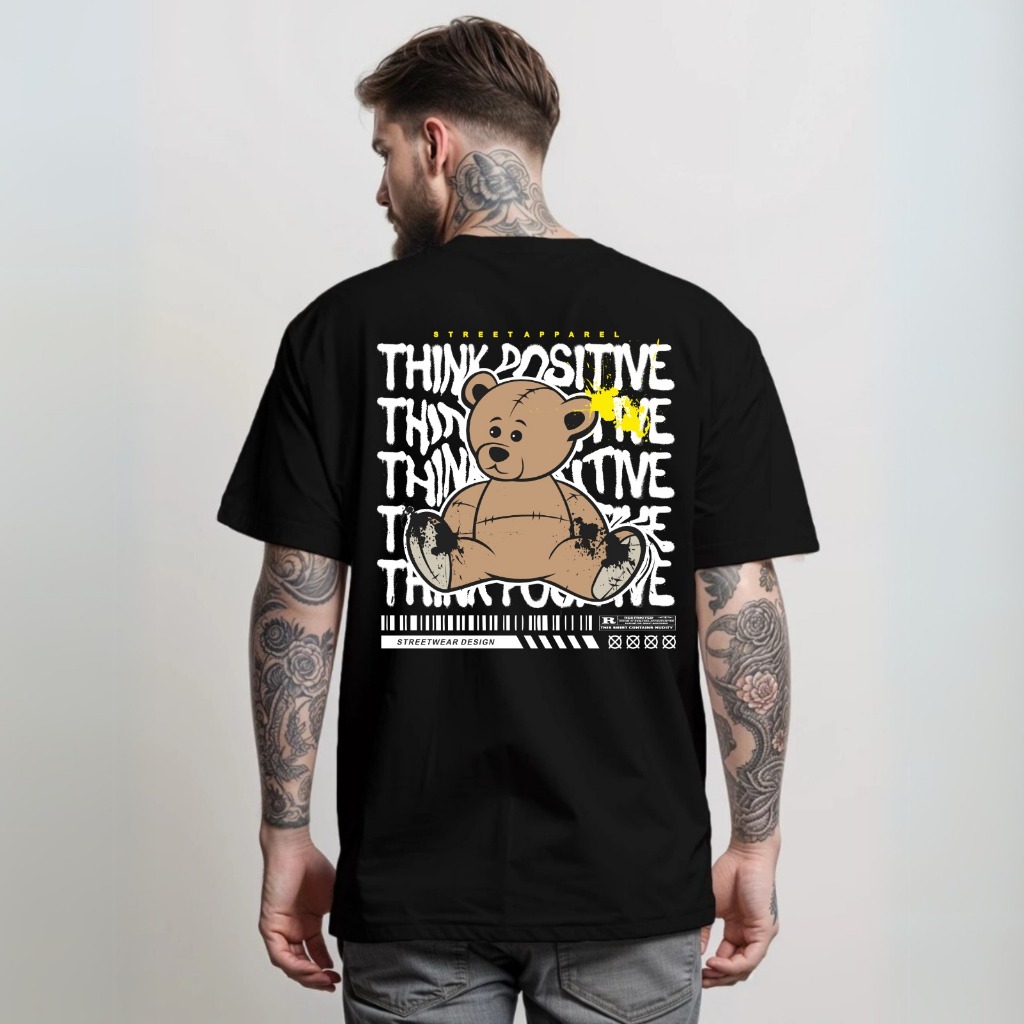 Camiseta Blusa T-shirt Urso Streetwear Oversized Estampada Urbana Skatista Personalizada