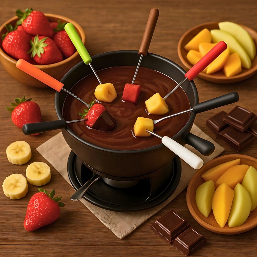 Aparelho de Fondue 11 Peças Aço Carbono com Garfinhos e Rechaud Queimador Para Queijo e Chocolate · foto 2