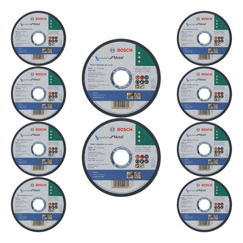 10 Discos Corte Inox Metal Bosch P/ Esmerilhadeira 115x1,0mm em Oferta na Shopee