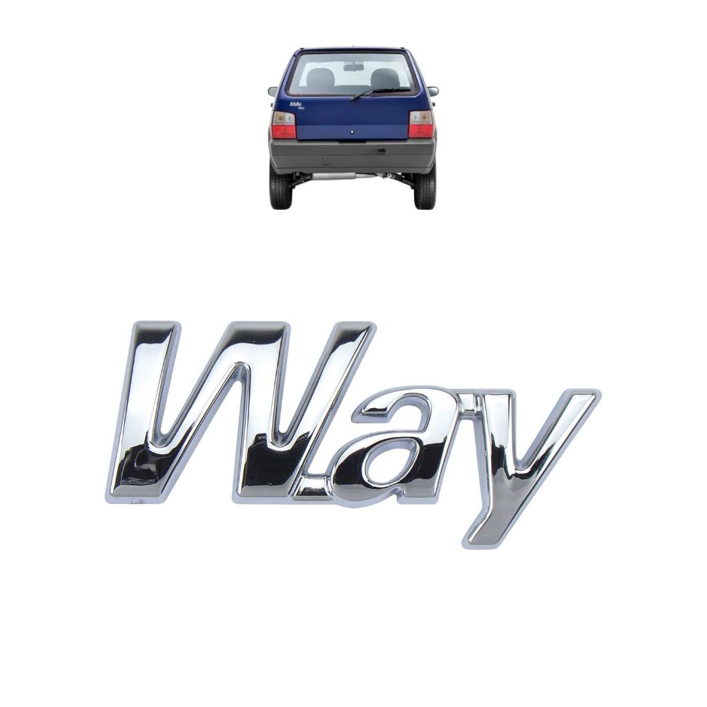 Emblema Letreiro WAY Cromado Uno 2007 a 2009