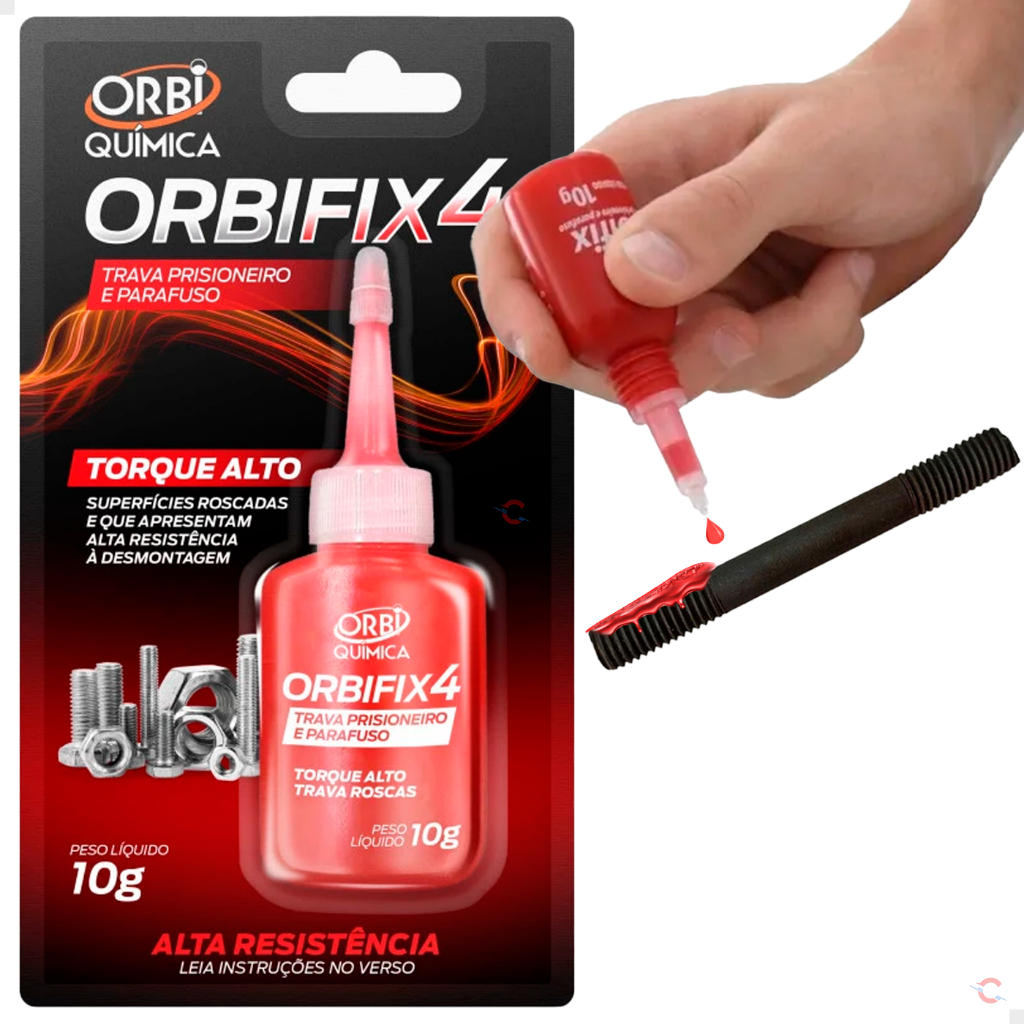 Adesivo Trava Rosca Parafuso Prisioneiro Alto Torque Orbi Vermelho 10g em Oferta na Shopee