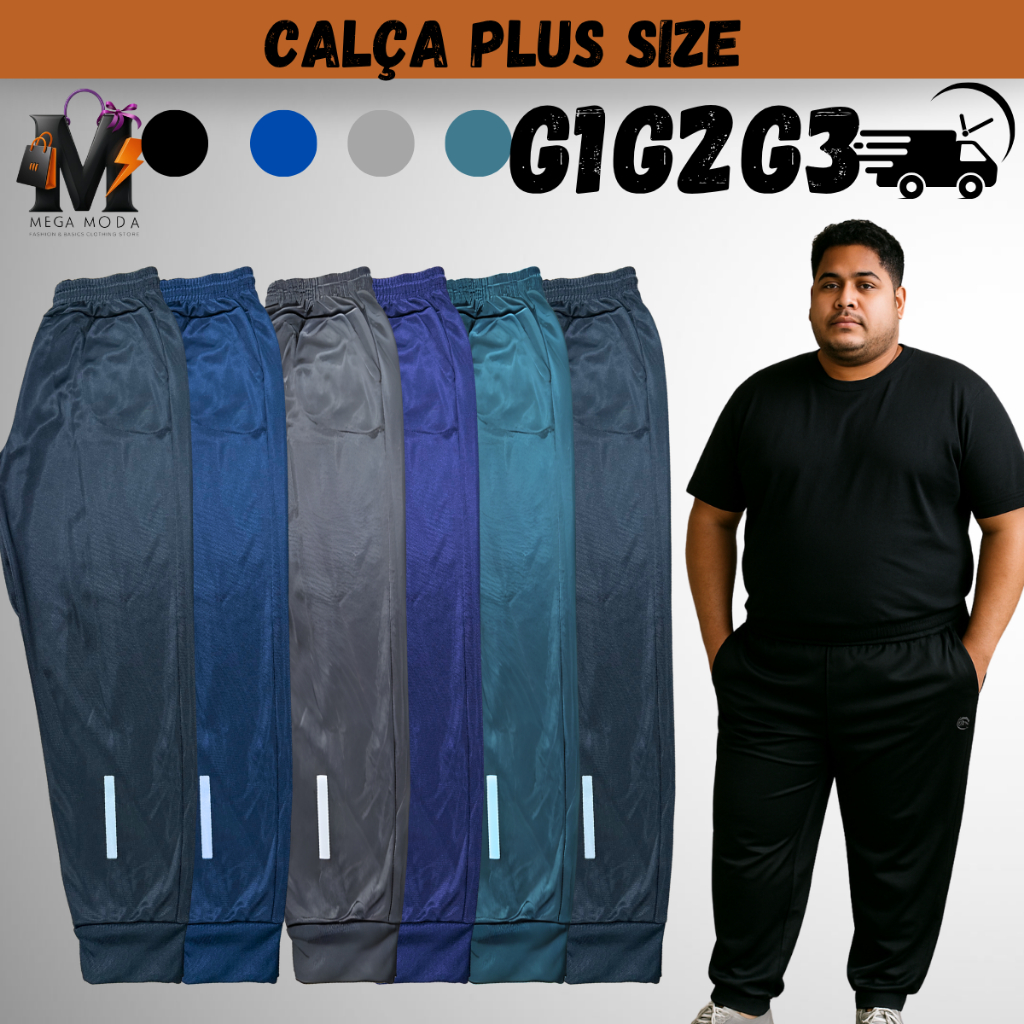 Kit 3 Calças Plus Size G1 G2 G3 G4 G5 em Oferta na Shopee