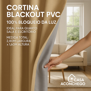 Cortina Blackout PVC Blecaute Corta 100% a Luz 2,80m x 1,60m Quarto Sala Escritório Diversas Cores em Oferta na Shopee