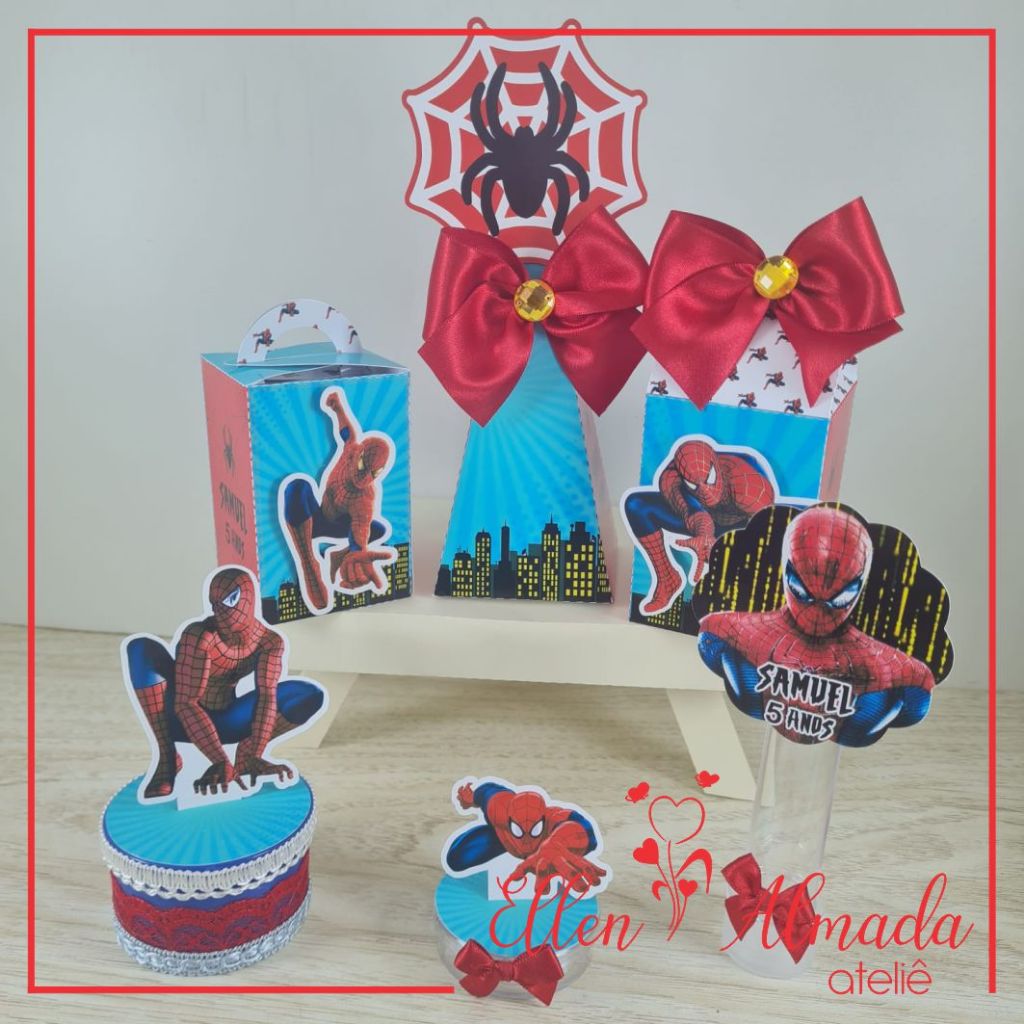 Kit Lembrancinhas Homem Aranha-Lembrancinhas Homem Aranha-Papelaria Personalizada Homem Aranha