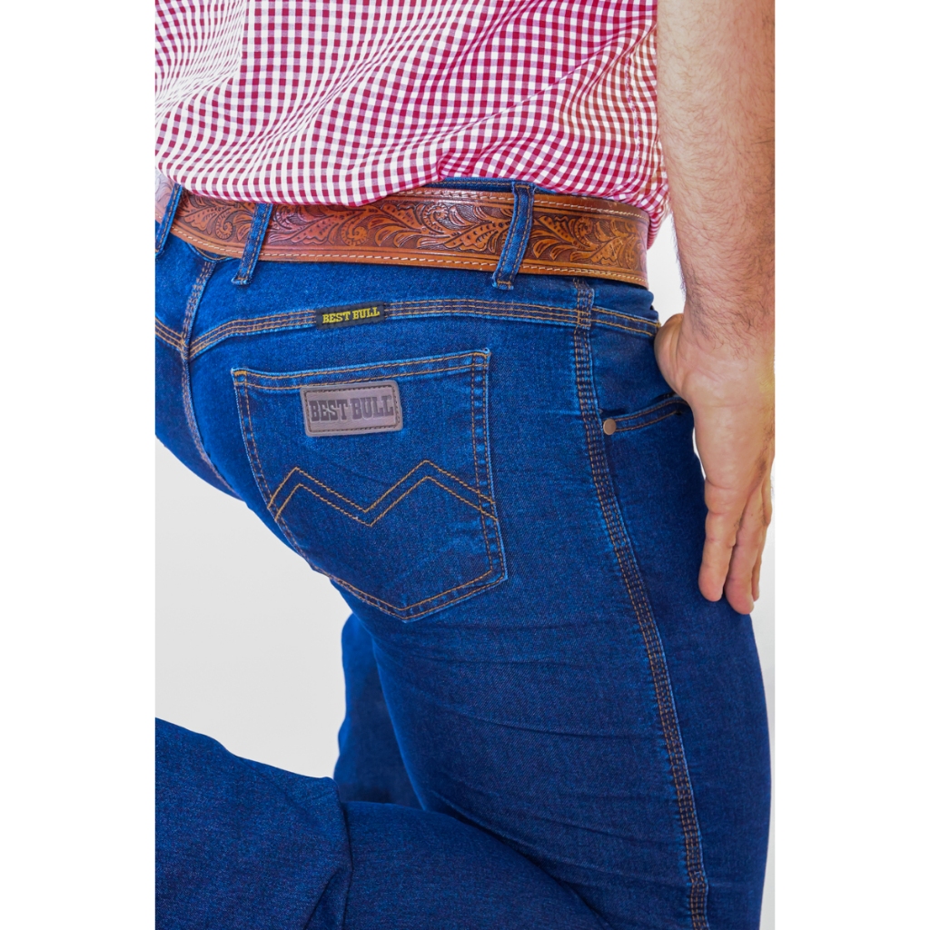 Calça Jeans Country Best Bull: Perfeita para quem busca Conforto e Estilo no Trabalho Jeans Estonado em Oferta na Shopee