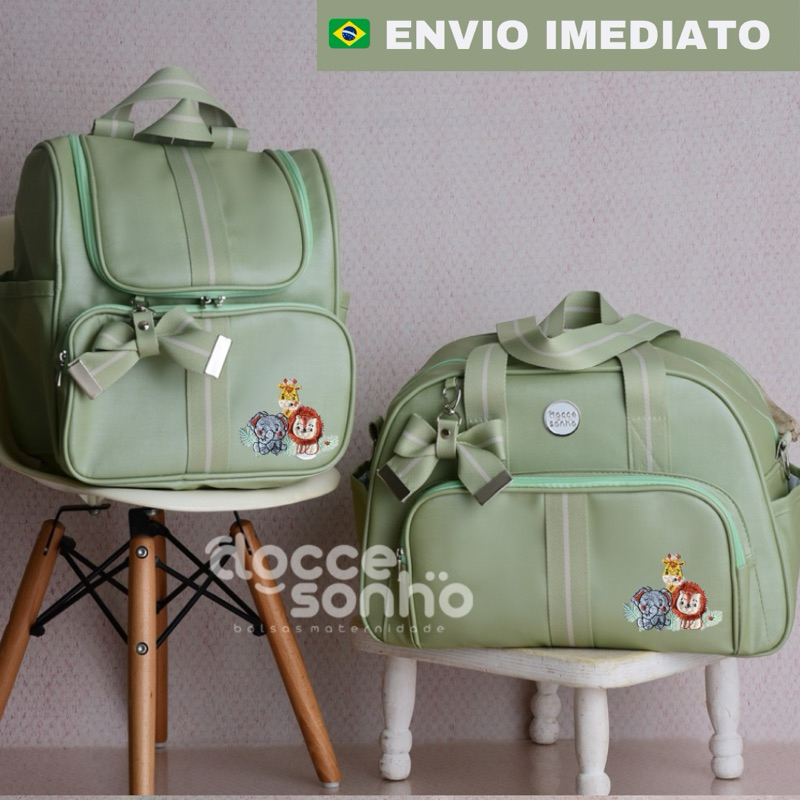 kit Bolsa Maternidade Luxo com mochila 2 em 1, mala maternidade com 2 peças para bebe menino/menina