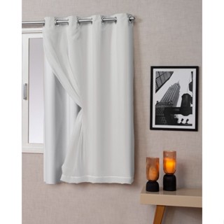 Cortina Blackout PVC com Voil Liso Corta 100% a luz 1,10x1,30 Folha Unica  Blecaute Varias Cores em Oferta na Shopee