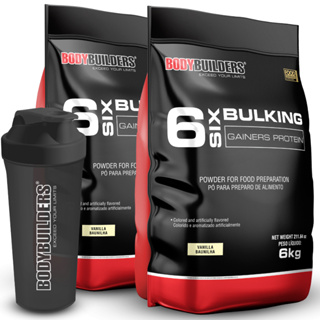 Kit 2x Hipercalórico 6 Six Bulking Gainers 6kg + Coqueteleira - Ganho de massa - Bodybuilders em Oferta na Shopee