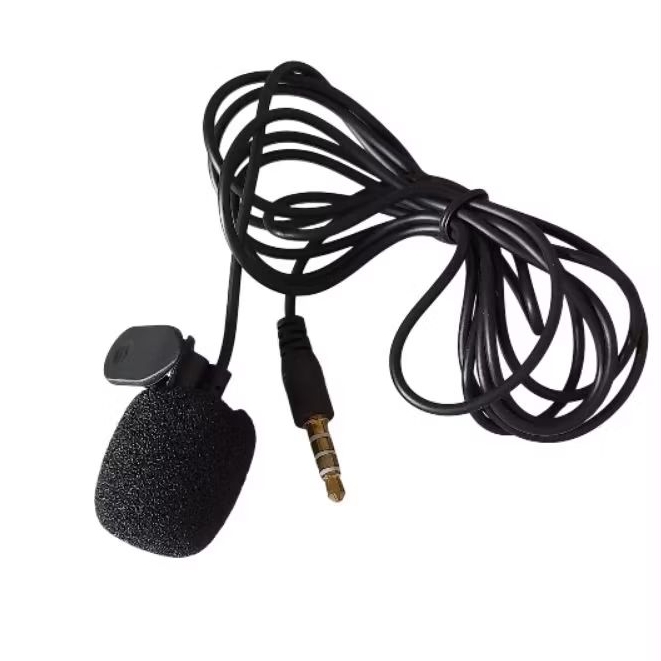 Microfone de Lapela com Fio para Celular Computador