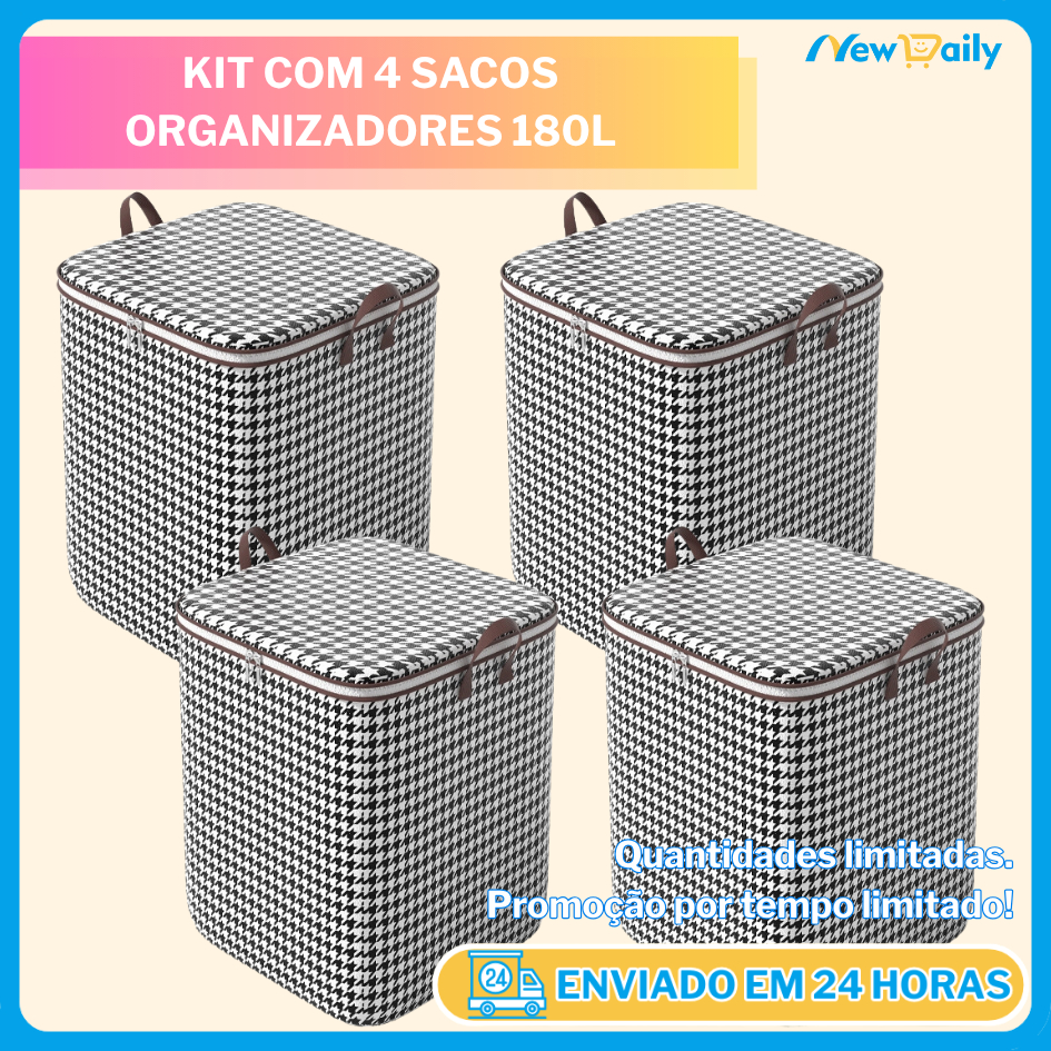 KIT 4 UNIDADES【180L】Caixa De Armazenamento De Grande Capacidade Para Colchas E Roupas Domésticas ND-10 em Oferta na Shopee