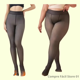 Calça Térmica Translúcida Aveludada Tamanho 32x99cm - Marrom