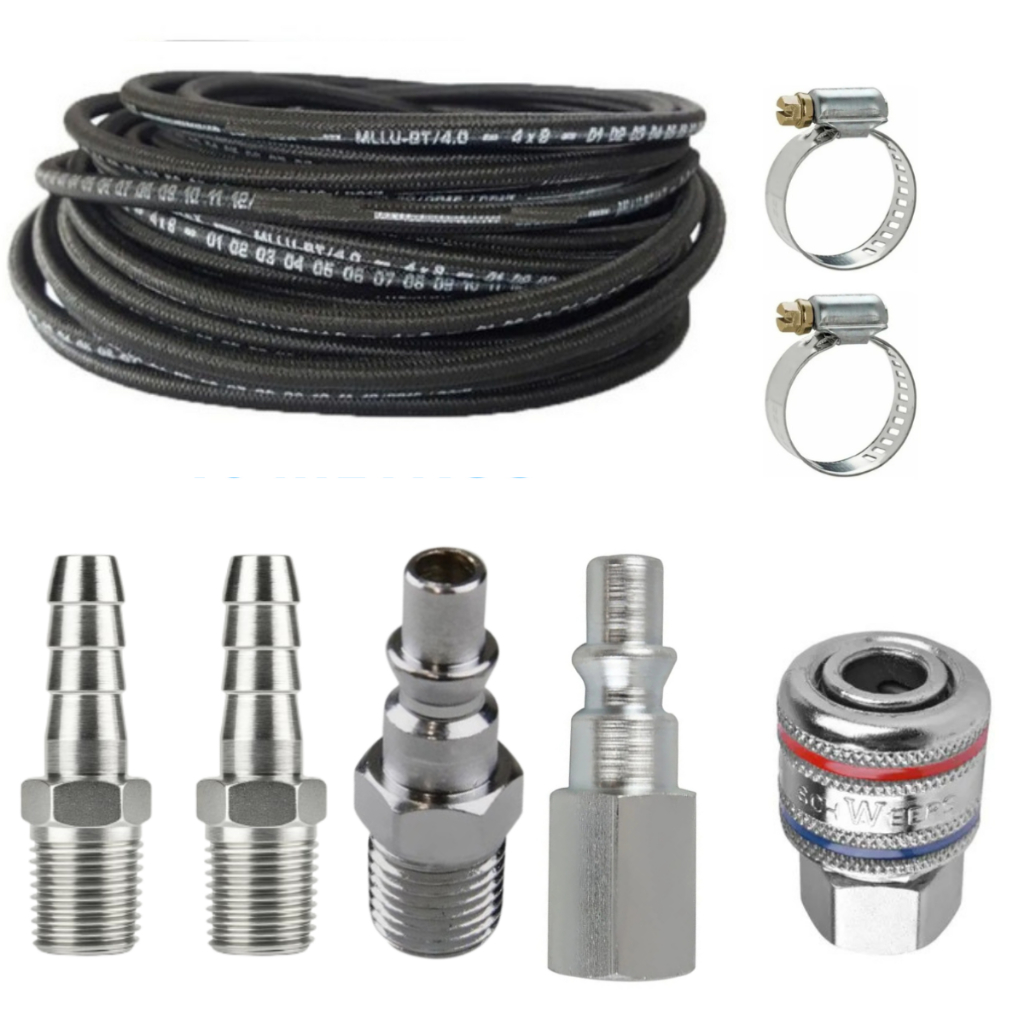 Kit Mangueira Ar C/ Engate Rápido Compressor + Pinos Macho e Femea em Oferta na Shopee