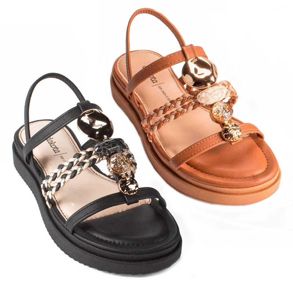 Sandalia Dakota Flat Pedraria Feminina Y7635 - Women Shoes