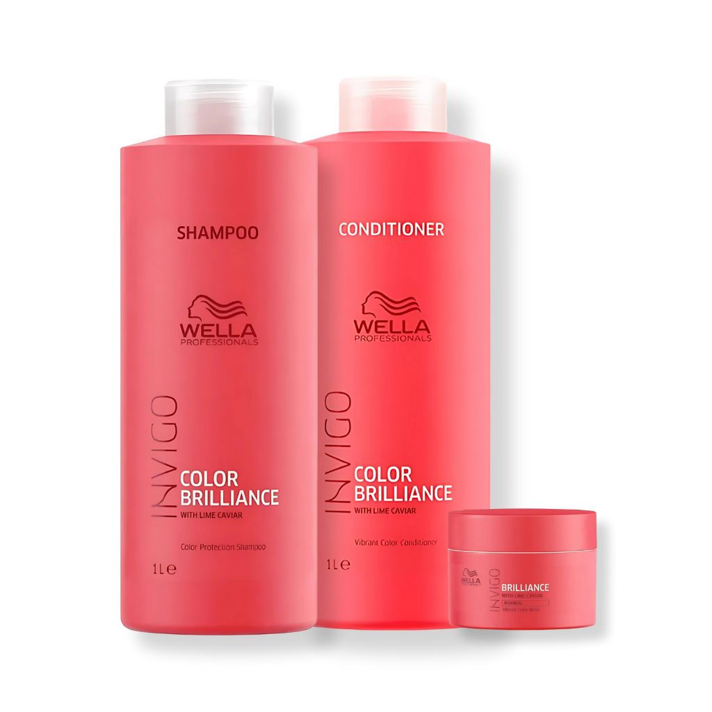 Kit Wella - Shampoo 1L , Condicionador 1L e Máscara 150g Color Brilliance - Beauty