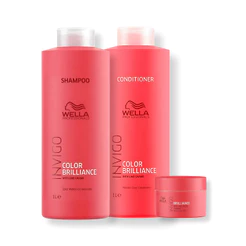 Kit Wella - Shampoo 1L , Condicionador 1L e Máscara 150g Color Brilliance