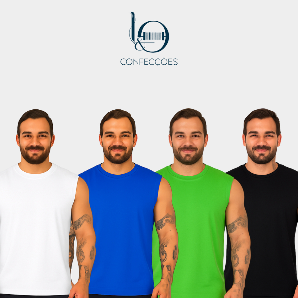 Kit 4 Regatas Machão Longline Masculina DrayFit com proteção UV
