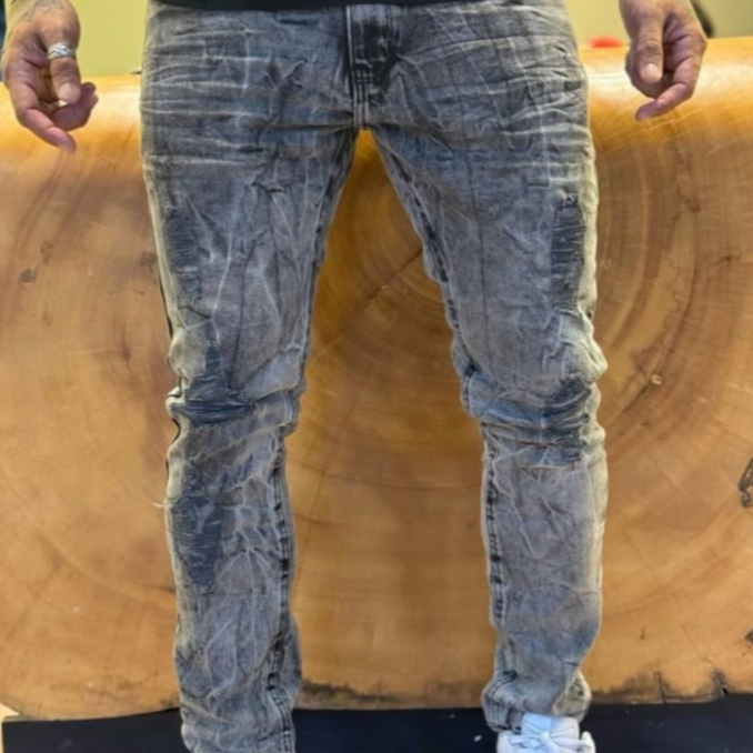 Calça Jeans Masculina Jeans Moda Rasgada Jeans Tinta Destroyed