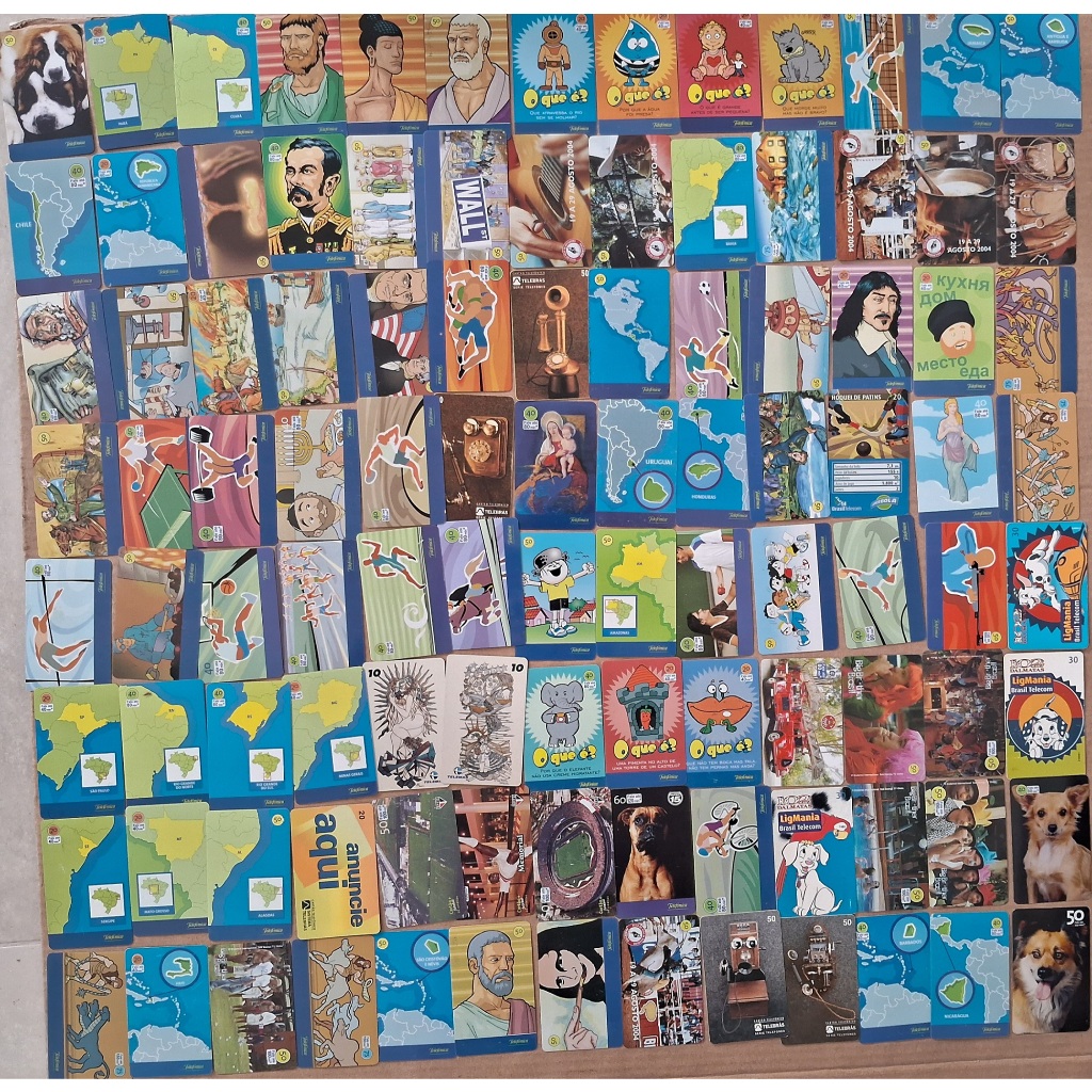 Coleção Cartões Telefônicos Diferentes Raros e Lindas Séries - De 25 a 100 Cartões Bem Conservados