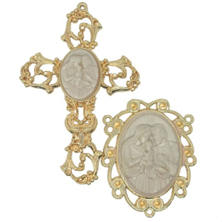 Kit Cruz + Salve Rainha Sagrada Família Camafeu 3D (C200g) (R314nG) em Oferta na Shopee