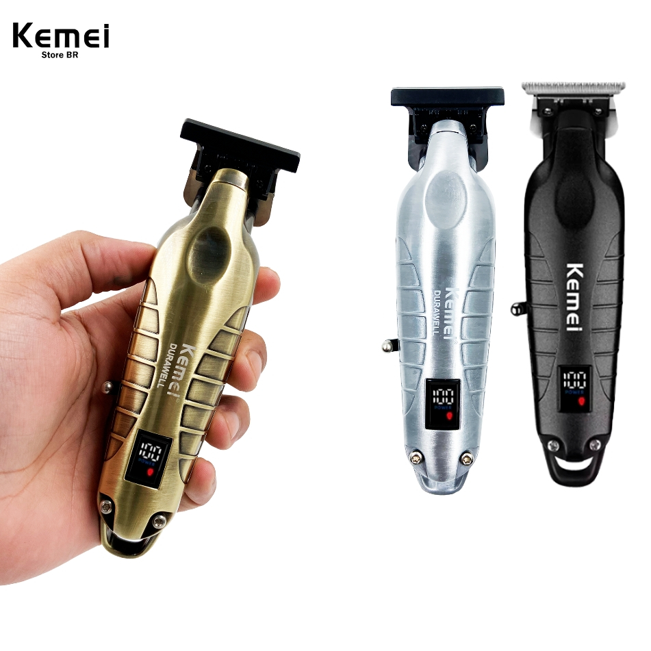 Máquina Cortar Cabelo Acabamento KEMEI-2293 Bivolt Aparador de Cabelo KM-2293 Portátil USB