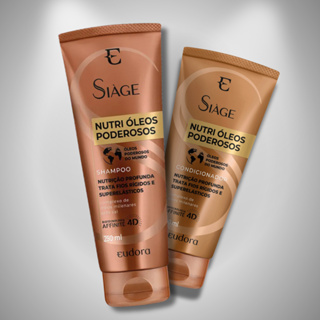 SIÁGE - Shampoo 250ml + Condicionador 200ml - Nutri Óleos Poderosos em Oferta na Shopee