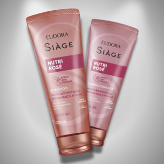 SIÁGE - Shampoo 250ml + Condicionador 200ml - Nutri Rose em Oferta na Shopee