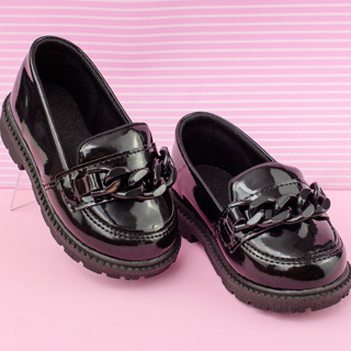 Mocassim Infantil Feminino Verniz Fosco Sapato Sola Tratorada Antiderrapante Promoção Menina em Oferta na Shopee