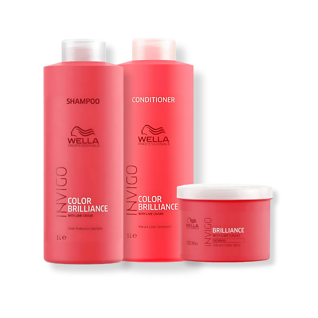 Kit Wella - Shampoo 1L , Condicionador 1L e Máscara 500g Color Brilliance - Beauty