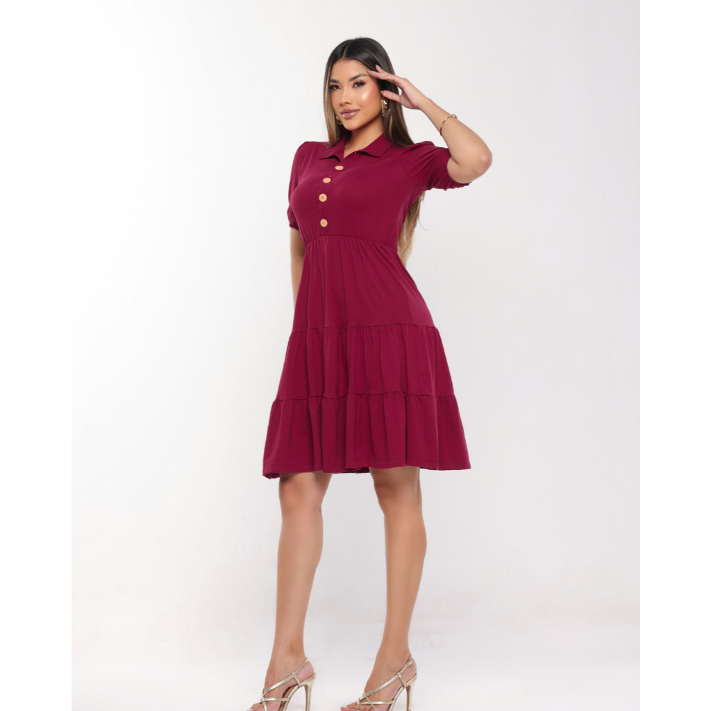 VESTIDO MANGA PRINCESA MIDI MODA EVANGELICA